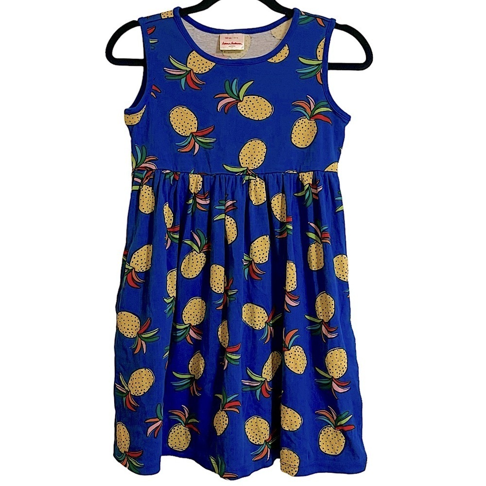 Hanna Andersson Sleeveless Pineapple Print Empire Waist Dress Size 10